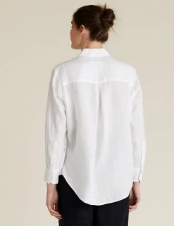 Coupon 🎁 M&S Collection 👚 Shirts & Blouses Pure Linen Oversized 👚 Shirt 🥰 -Women's Holiday Shop Sales SD 01 T52 3864 Z0 X EC 2