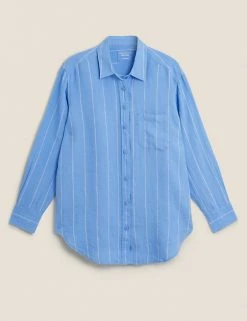 Discount 🤩 M&S Collection 👕 Shirts & Blouses Pure Linen Oversized 👕 Shirt 🔥