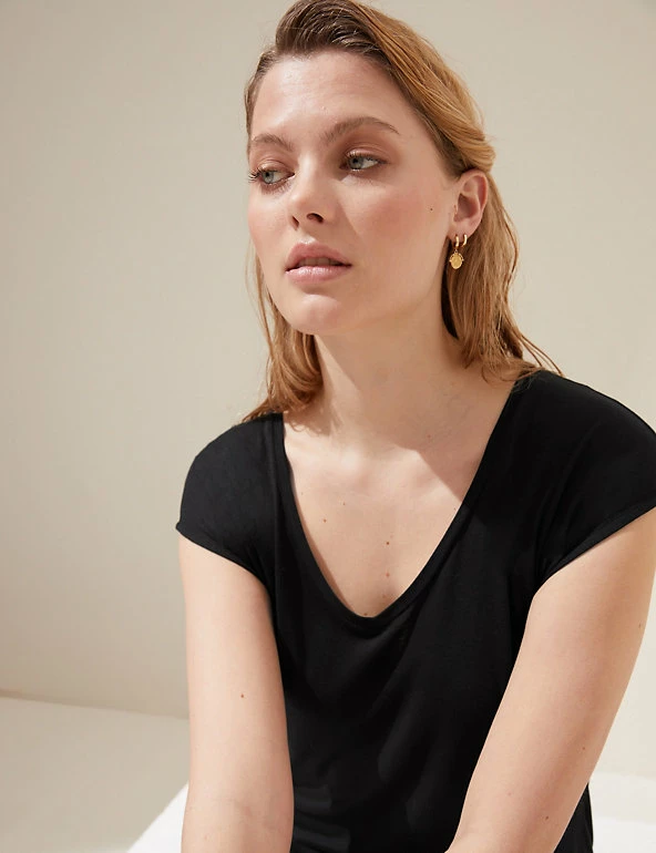 Cheapest 😀 M&S Collection 👗 Dresses Jersey V-Neck Mini T-Shirt 👗 Dress 😀 4 Cheapest 😀 M&S Collection 👗 Dresses Jersey V-Neck Mini T-Shirt 👗 Dress 😀 - Image 4