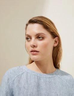 Best deal 😉 M&S Collection 👕 Shirts & Blouses Pure Linen Round Neck Short Sleeve Top 🌟 -Women's Holiday Shop Sales SD 01 T52 3916 F4 X EC 2