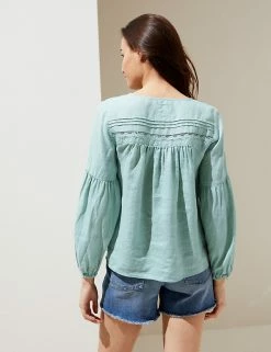 Deals ๐งจ M&S Collection ๐ Shirts & Blouses Pure Linen Tie Neck 3/4 Sleeve Blouse โ 14 Deals ๐งจ M&S Collection ๐ Shirts & Blouses Pure Linen Tie Neck 3/4 Sleeve Blouse โ -Women's Holiday Shop Sales SD 01 T52 3933 PA X EC 3