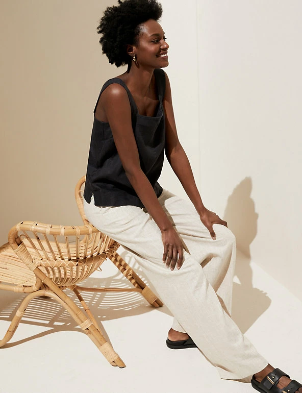 Buy 😀 M&S Collection Tops Pure Linen Square Neck Cami Top 🎉 6 Buy 😀 M&S Collection Tops Pure Linen Square Neck Cami Top 🎉 - Image 6