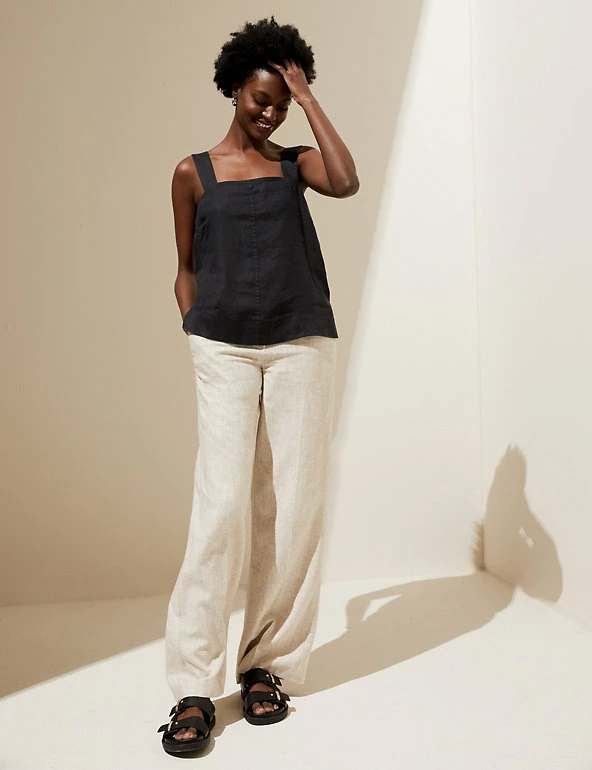 Buy 😀 M&S Collection Tops Pure Linen Square Neck Cami Top 🎉 8 Buy 😀 M&S Collection Tops Pure Linen Square Neck Cami Top 🎉 - Image 8