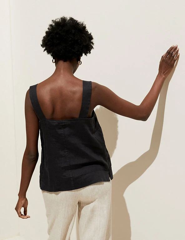 Buy 😀 M&S Collection Tops Pure Linen Square Neck Cami Top 🎉 10 Buy 😀 M&S Collection Tops Pure Linen Square Neck Cami Top 🎉 - Image 10