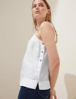 Buy 😀 M&S Collection Tops Pure Linen Square Neck Cami Top 🎉 12 Buy 😀 M&S Collection Tops Pure Linen Square Neck Cami Top 🎉 -Women's Holiday Shop Sales SD 01 T52 3981 Z0 X EC 1