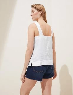 Buy 😀 M&S Collection Tops Pure Linen Square Neck Cami Top 🎉 13 Buy 😀 M&S Collection Tops Pure Linen Square Neck Cami Top 🎉 -Women's Holiday Shop Sales SD 01 T52 3981 Z0 X EC 2