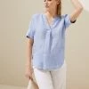 Coupon 🥰 M&S Collection 👚 Shirts & Blouses Pure Linen Short Sleeve Popover Blouse 💯