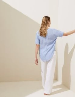 Coupon 🥰 M&S Collection 👚 Shirts & Blouses Pure Linen Short Sleeve Popover Blouse 💯 8 Coupon 🥰 M&S Collection 👚 Shirts & Blouses Pure Linen Short Sleeve Popover Blouse 💯 -Women's Holiday Shop Sales SD 01 T52 3994 SA X EC 2