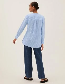 Wholesale 🎁 M&S Collection 👚 Shirts & Blouses Pure Linen Longline Popover Blouse 😀 17 Wholesale 🎁 M&S Collection 👚 Shirts & Blouses Pure Linen Longline Popover Blouse 😀 -Women's Holiday Shop Sales SD 01 T52 3995 E4 X EC 4