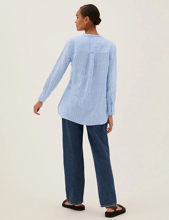 Wholesale 🎁 M&S Collection 👚 Shirts & Blouses Pure Linen Longline Popover Blouse 😀 6 Wholesale 🎁 M&S Collection 👚 Shirts & Blouses Pure Linen Longline Popover Blouse 😀 - Image 6