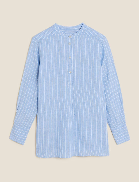 Wholesale 🎁 M&S Collection 👚 Shirts & Blouses Pure Linen Longline Popover Blouse 😀 2 Wholesale 🎁 M&S Collection 👚 Shirts & Blouses Pure Linen Longline Popover Blouse 😀 - Image 2