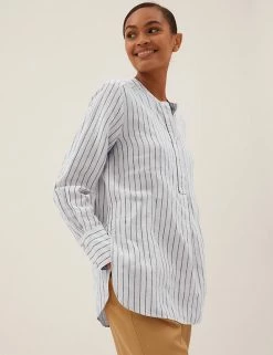 Wholesale 🎁 M&S Collection 👚 Shirts & Blouses Pure Linen Longline Popover Blouse 😀 20 Wholesale 🎁 M&S Collection 👚 Shirts & Blouses Pure Linen Longline Popover Blouse 😀 -Women's Holiday Shop Sales SD 01 T52 3995 YQ X EC 1