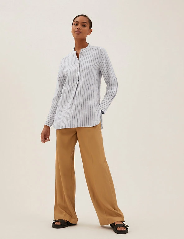 Wholesale 🎁 M&S Collection 👚 Shirts & Blouses Pure Linen Longline Popover Blouse 😀 10 Wholesale 🎁 M&S Collection 👚 Shirts & Blouses Pure Linen Longline Popover Blouse 😀 - Image 10