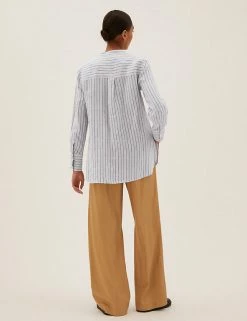 Wholesale 🎁 M&S Collection 👚 Shirts & Blouses Pure Linen Longline Popover Blouse 😀 23 Wholesale 🎁 M&S Collection 👚 Shirts & Blouses Pure Linen Longline Popover Blouse 😀 -Women's Holiday Shop Sales SD 01 T52 3995 YQ X EC 4