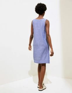 Best Sale ⌛ M&S Collection 👗 Dresses Linen Rich Sleeveless Shift 👗 Dress ⌛ -Women's Holiday Shop Sales SD 01 T52 6101A SA X EC 3