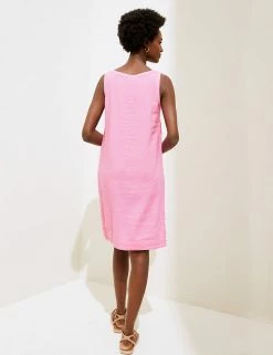 Best Sale ⌛ M&S Collection 👗 Dresses Linen Rich Sleeveless Shift 👗 Dress ⌛ -Women's Holiday Shop Sales SD 01 T52 6101A UJ X EC 2
