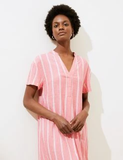 Deals ๐คฉ M&S Collection ๐ Dresses Linen Rich Striped V-Neck Shift ๐ Dress ๐ 7 Deals ๐คฉ M&S Collection ๐ Dresses Linen Rich Striped V-Neck Shift ๐ Dress ๐ -Women's Holiday Shop Sales SD 01 T52 6102A A4 X EC 1