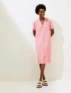 Deals ๐คฉ M&S Collection ๐ Dresses Linen Rich Striped V-Neck Shift ๐ Dress ๐ 8 Deals ๐คฉ M&S Collection ๐ Dresses Linen Rich Striped V-Neck Shift ๐ Dress ๐ -Women's Holiday Shop Sales SD 01 T52 6102A A4 X EC 2