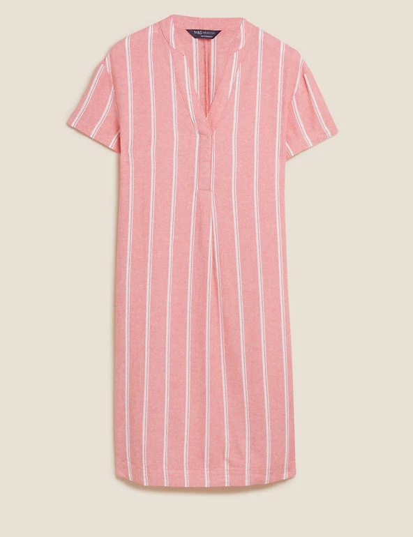 Deals ๐คฉ M&S Collection ๐ Dresses Linen Rich Striped V-Neck Shift ๐ Dress ๐ 2 Deals ๐คฉ M&S Collection ๐ Dresses Linen Rich Striped V-Neck Shift ๐ Dress ๐ - Image 2
