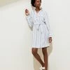 Best Pirce 🎉 M&S Collection 👗 Dresses Linen Rich Striped Knee Length 👕 Shirt 👗 Dress 🛒