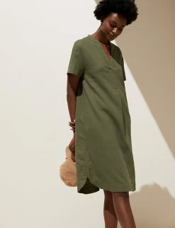 Best Sale 🌟 M&S Collection 👗 Dresses Linen Rich V-Neck Short Sleeve Shift 👗 Dress ⌛ 25 Best Sale 🌟 M&S Collection 👗 Dresses Linen Rich V-Neck Short Sleeve Shift 👗 Dress ⌛ -Women's Holiday Shop Sales SD 01 T52 6712 J0 X EC 0
