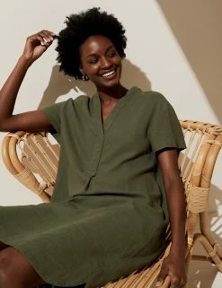 Best Sale 🌟 M&S Collection 👗 Dresses Linen Rich V-Neck Short Sleeve Shift 👗 Dress ⌛ 27 Best Sale 🌟 M&S Collection 👗 Dresses Linen Rich V-Neck Short Sleeve Shift 👗 Dress ⌛ -Women's Holiday Shop Sales SD 01 T52 6712 J0 X EC 1