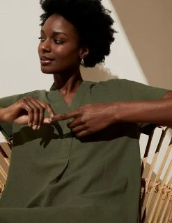 Best Sale 🌟 M&S Collection 👗 Dresses Linen Rich V-Neck Short Sleeve Shift 👗 Dress ⌛ 28 Best Sale 🌟 M&S Collection 👗 Dresses Linen Rich V-Neck Short Sleeve Shift 👗 Dress ⌛ -Women's Holiday Shop Sales SD 01 T52 6712 J0 X EC 2