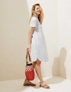 Best Sale 🌟 M&S Collection 👗 Dresses Linen Rich V-Neck Short Sleeve Shift 👗 Dress ⌛ 22 Best Sale 🌟 M&S Collection 👗 Dresses Linen Rich V-Neck Short Sleeve Shift 👗 Dress ⌛ -Women's Holiday Shop Sales SD 01 T52 6712 K4 X EC 1