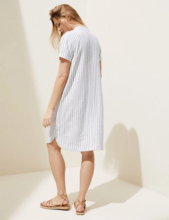 Best Sale 🌟 M&S Collection 👗 Dresses Linen Rich V-Neck Short Sleeve Shift 👗 Dress ⌛ 10 Best Sale 🌟 M&S Collection 👗 Dresses Linen Rich V-Neck Short Sleeve Shift 👗 Dress ⌛ - Image 10