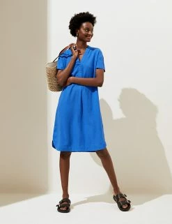 Best Sale 🌟 M&S Collection 👗 Dresses Linen Rich V-Neck Short Sleeve Shift 👗 Dress ⌛ 17 Best Sale 🌟 M&S Collection 👗 Dresses Linen Rich V-Neck Short Sleeve Shift 👗 Dress ⌛ -Women's Holiday Shop Sales SD 01 T52 6712 RA X EC 1