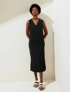 Brand new ๐ M&S Collection ๐ Dresses Linen Blend V-Neck Midi Shift ๐ Dress โ 7 Brand new ๐ M&S Collection ๐ Dresses Linen Blend V-Neck Midi Shift ๐ Dress โ -Women's Holiday Shop Sales SD 01 T52 6713 Y0 X EC 1