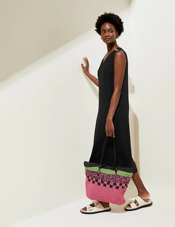 Brand new ๐ M&S Collection ๐ Dresses Linen Blend V-Neck Midi Shift ๐ Dress โ 4 Brand new ๐ M&S Collection ๐ Dresses Linen Blend V-Neck Midi Shift ๐ Dress โ - Image 4