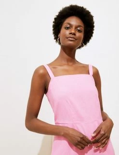 Budget 🧨 M&S Collection 👗 Dresses Linen Blend Sleeveless Mini Slip 👗 Dress ⭐ -Women's Holiday Shop Sales SD 01 T52 6722 UJ X EC 1