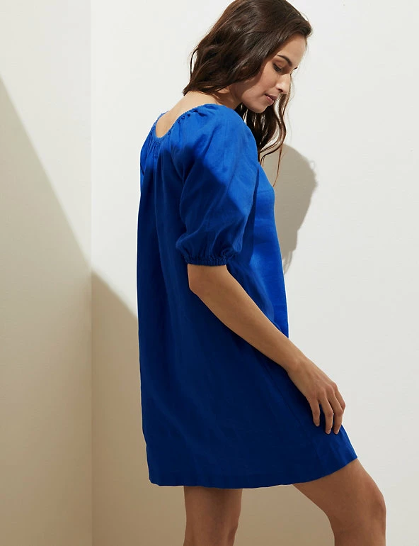 Cheapest ๐ฏ M&S Collection ๐ Dresses Pure Linen Bardot Short Sleeve Midi ๐ Dress โ๏ธ 4 Cheapest ๐ฏ M&S Collection ๐ Dresses Pure Linen Bardot Short Sleeve Midi ๐ Dress โ๏ธ - Image 4