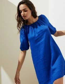 Cheapest ๐ฏ M&S Collection ๐ Dresses Pure Linen Bardot Short Sleeve Midi ๐ Dress โ๏ธ 14 Cheapest ๐ฏ M&S Collection ๐ Dresses Pure Linen Bardot Short Sleeve Midi ๐ Dress โ๏ธ -Women's Holiday Shop Sales SD 01 T52 6724 RA X EC 3