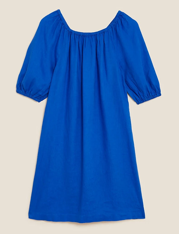 Cheapest ๐ฏ M&S Collection ๐ Dresses Pure Linen Bardot Short Sleeve Midi ๐ Dress โ๏ธ 2 Cheapest ๐ฏ M&S Collection ๐ Dresses Pure Linen Bardot Short Sleeve Midi ๐ Dress โ๏ธ - Image 2