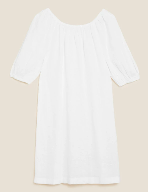 Cheapest ๐ฏ M&S Collection ๐ Dresses Pure Linen Bardot Short Sleeve Midi ๐ Dress โ๏ธ 7 Cheapest ๐ฏ M&S Collection ๐ Dresses Pure Linen Bardot Short Sleeve Midi ๐ Dress โ๏ธ - Image 7
