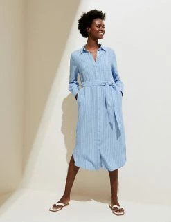 Cheap ๐ฏ M&S Collection ๐ Dresses Linen Rich Striped Midi ๐ Shirt ๐ Dress โจ 8 Cheap ๐ฏ M&S Collection ๐ Dresses Linen Rich Striped Midi ๐ Shirt ๐ Dress โจ -Women's Holiday Shop Sales SD 01 T52 6798 E4 X EC 2