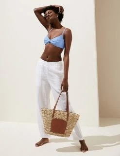 Best Pirce ✔️ M&S Collection 👙 Bikinis Polka Dot Padded Twist Front 👙 Bikini Top 💯