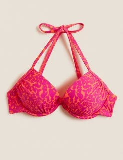 New 🔥 M&S Collection 👙 Bikinis Animal Print Wired Plunge 👙 Bikini Top ⌛