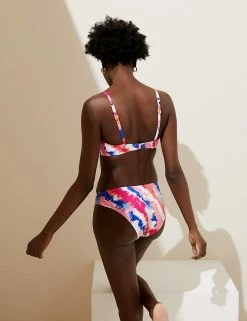 Outlet 😍 M&S Collection 👙 Bikinis Tie Dye V-Neck 👙 Bikini Top 😀 -Women's Holiday Shop Sales SD 01 T52 7366B A4 X EC 2
