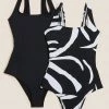 Wholesale 🔥 M&S Collection 2 Pack Printed Scoop Neck 🩱 Swimsuits 💯