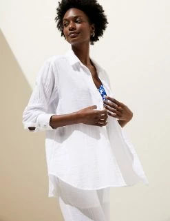 Top 10 👍 M&S Collection 👕 Shirts & Blouses Pure Cotton Beach Cover Up 👕 Shirt 😉