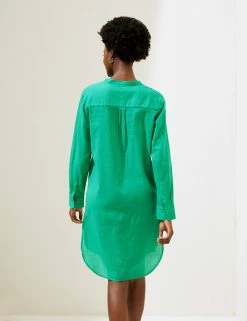 New 🤩 M&S Collection Women Pure Cotton Longline Beach Cover Up 👚 Shirt 👏 -Women's Holiday Shop Sales SD 01 T52 7384 F5 X EC 3