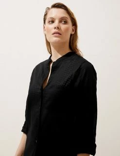 New 🤩 M&S Collection Women Pure Cotton Longline Beach Cover Up 👚 Shirt 👏 -Women's Holiday Shop Sales SD 01 T52 7384 Y0 X EC 1