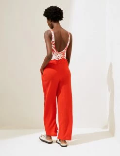 Top 10 😍 M&S Collection Women Pure Cotton Wide Leg Trousers ⭐ -Women's Holiday Shop Sales SD 01 T52 7386 B0 X EC 4