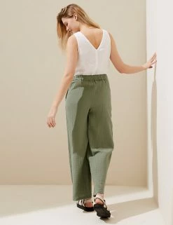Top 10 😍 M&S Collection Women Pure Cotton Wide Leg Trousers ⭐ -Women's Holiday Shop Sales SD 01 T52 7386 XJ X EC 2