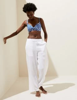 Top 10 😍 M&S Collection Women Pure Cotton Wide Leg Trousers ⭐ -Women's Holiday Shop Sales SD 01 T52 7386 Z0 X EC 0