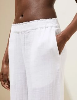 Top 10 😍 M&S Collection Women Pure Cotton Wide Leg Trousers ⭐ -Women's Holiday Shop Sales SD 01 T52 7386 Z0 X EC 2