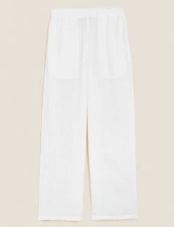 Top 10 😍 M&S Collection Women Pure Cotton Wide Leg Trousers ⭐ -Women's Holiday Shop Sales SD 01 T52 7386 Z0 X EC 90